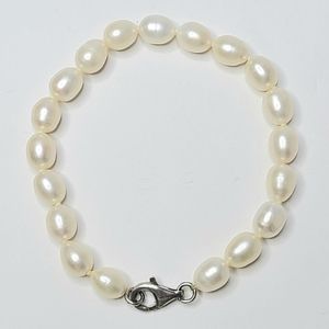 Genuine White Cream Pearl .925 Clasp Vintage Bracelet